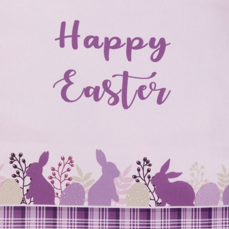 72" Pastel Purple "Happy Easter" Plaid Table Runner