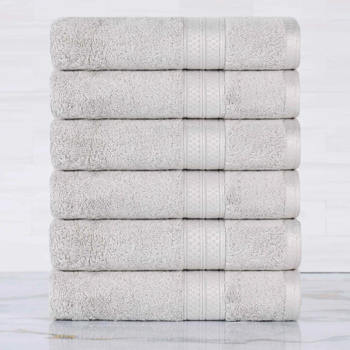 Heavyweight 6 Piece Hand Towel Set with Plush Rayon Blend Fabric