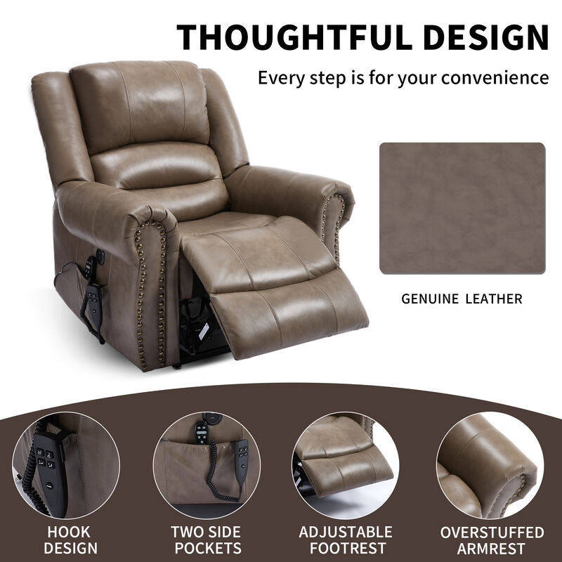 Mondawe Power Lift Recliner Chair Heat Massage, Heavy Duty Motion Mechanism with USB Ports image number 5