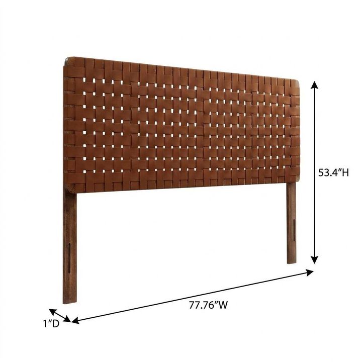 Vegan Leather King Headboard withDesign and Durable Frame
