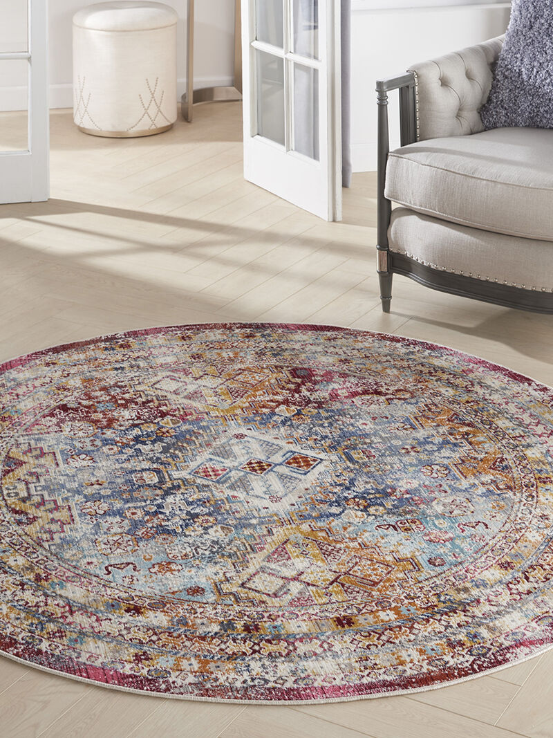 Vintage Kashan VKA09 Multicolor 6' x Round Rug