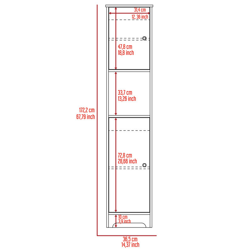 Ibis Linen Cabinet, Double Doors, Four Interior Shelves, Two Cabinets -Light Oak