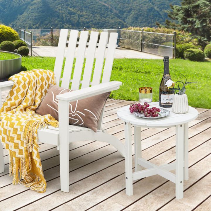 Hivvago Set of 2 Round Weather-Resistant Adirondack Side Tables