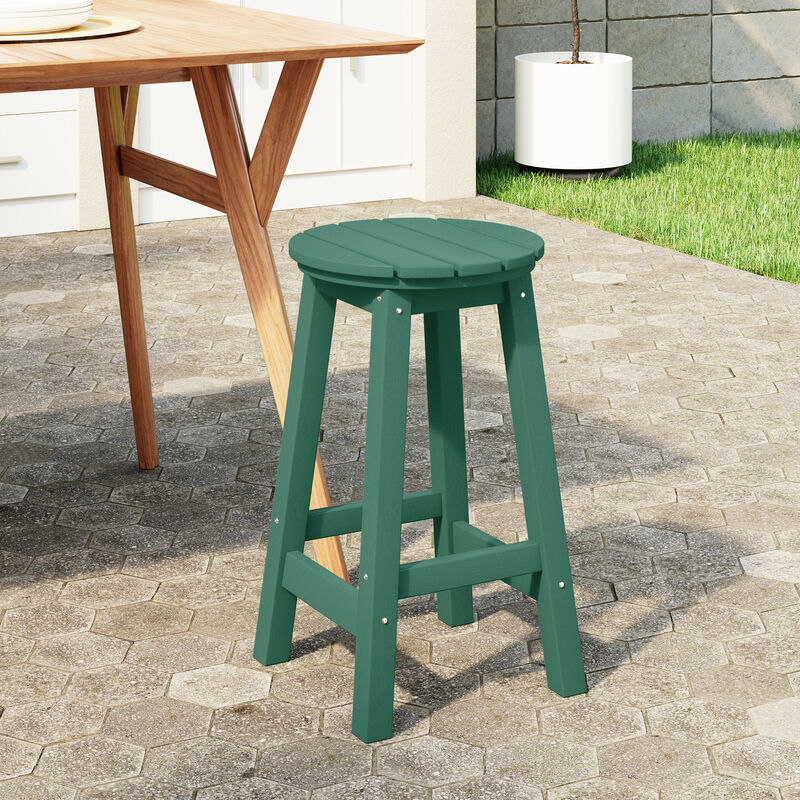 WestinTrends 24" HDPE Outdoor Patio Round Counter Height Bar Stool