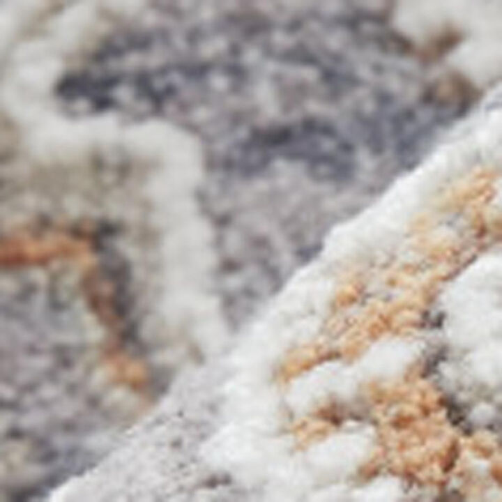 HomeRoots Floral Power Loom Stain Resistant Area Rug
