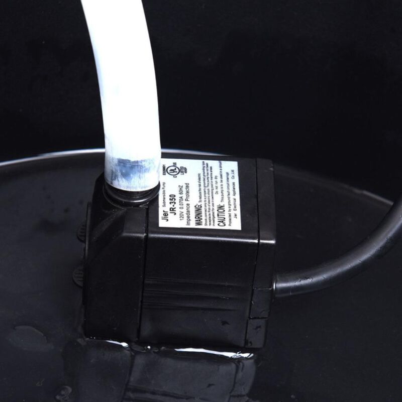 Hivvago Garden Rustic Wishing Well Wooden Water Fountain with Pump