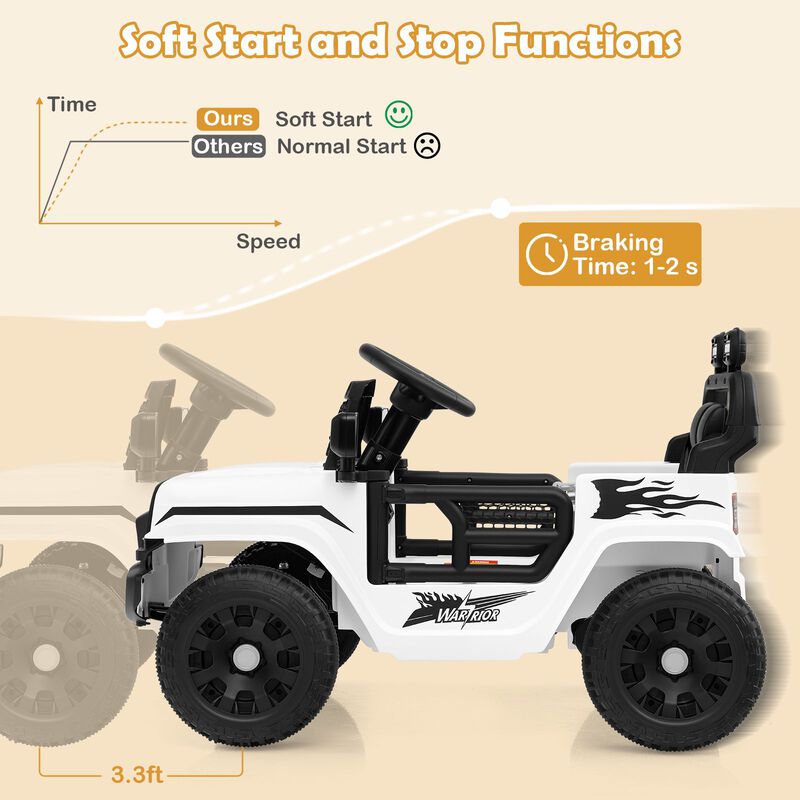 12V Battery Powered Kids Ride-On Truck Vehicle for Outdoor Play image number 3