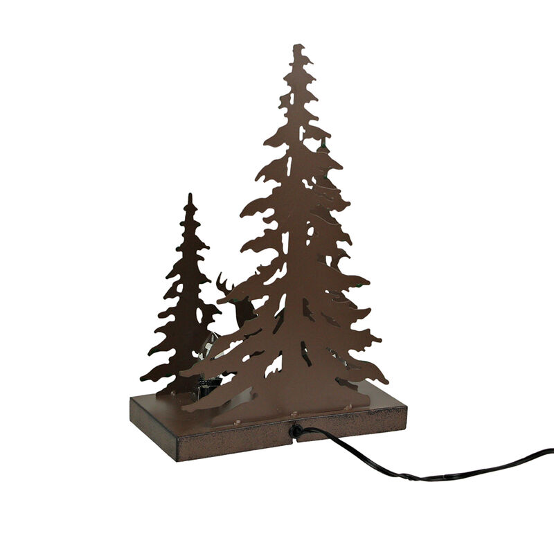 Rustic Metal Deer Forest Stroll Accent Lamp Decorative Woodland Cabin Home Decor image number 4