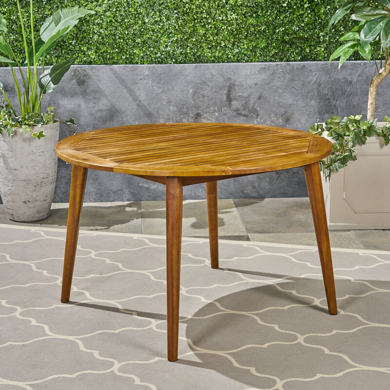 Nirweb Modern Outdoor Wood Dining Table image number 3