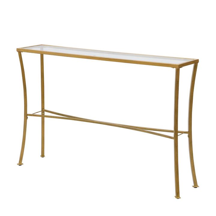 Carolina Living Palin Glass Top Console Table - Antique Gold