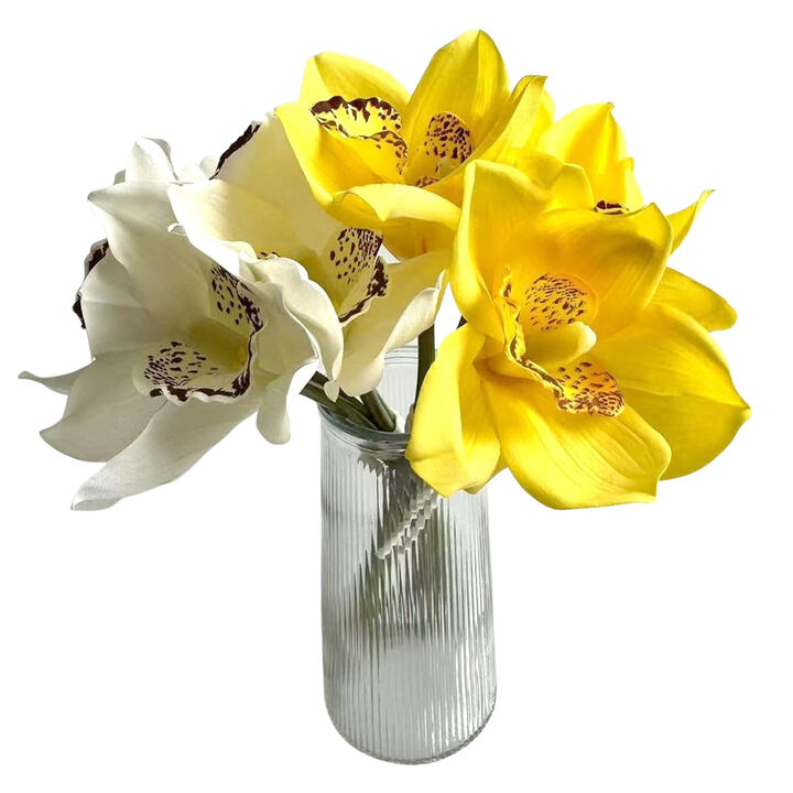 8 Piece Yellow Artificial Outdoor Plants Real Touch Wedding Centerpiece Decor