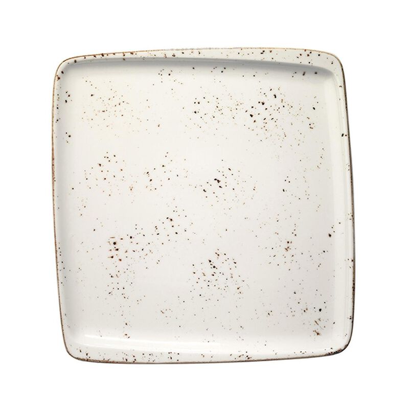 Grain 12.75" x 12" x h:0.75" Square Decorated Porcelain Platter