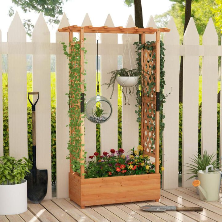 Hivvago Raised Garden Bed with Arch Trellis