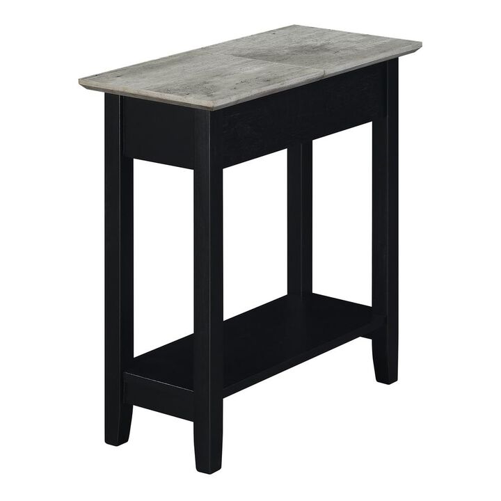 Convenience Concepts American Heritage Flip Top End Table, Faux Birch/Black