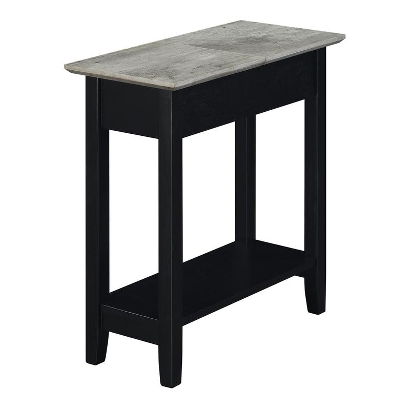 Convenience Concepts American Heritage Flip Top End Table, Faux Birch/Black