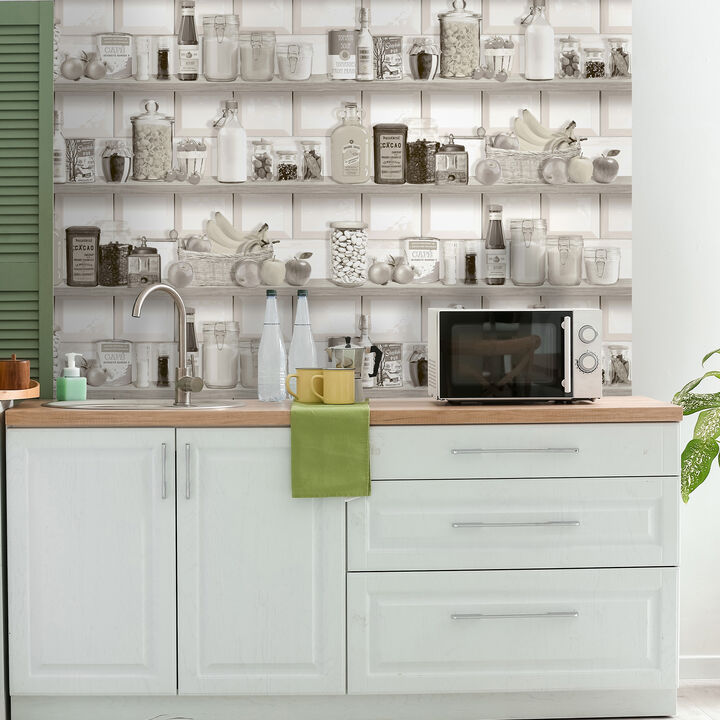 Kitchen Shelf Stories Wallpaper