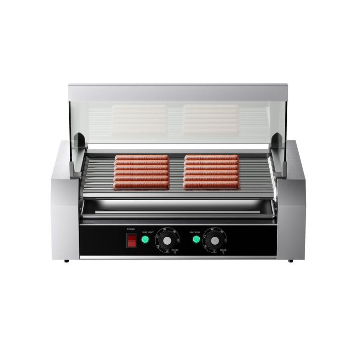 Envelor 7-Roller 900W Commercial Hot Dog Roller Machine with Dual Temperature Control