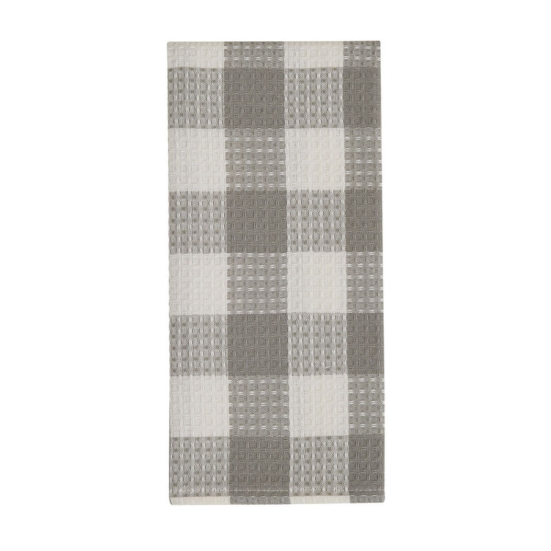 Park Designs Buffalo Check Waffle Dishtowel - Black & Cream image number 1