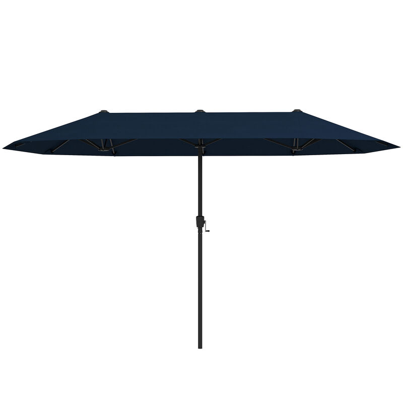 Patio Umbrella Outdoor Double-Sided Table Market Umbrella with Crank Handle