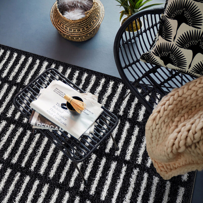 World Rug Gallery Bohemian Stripe Lines Shag Rug &ndash; White &ndash; Easy to Clean, Medium Pile &ndash; Perfect for Living Room, Bedroom, or Entryway image number 9