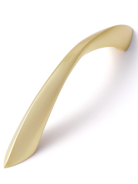 JIASENBAO Brushed Gold Cabinet Pulls 3-3/4 Inch Arch Twisted Brass Handles Drawer Kitchen Cupboard Bathroom Dresser Cabinet Hard