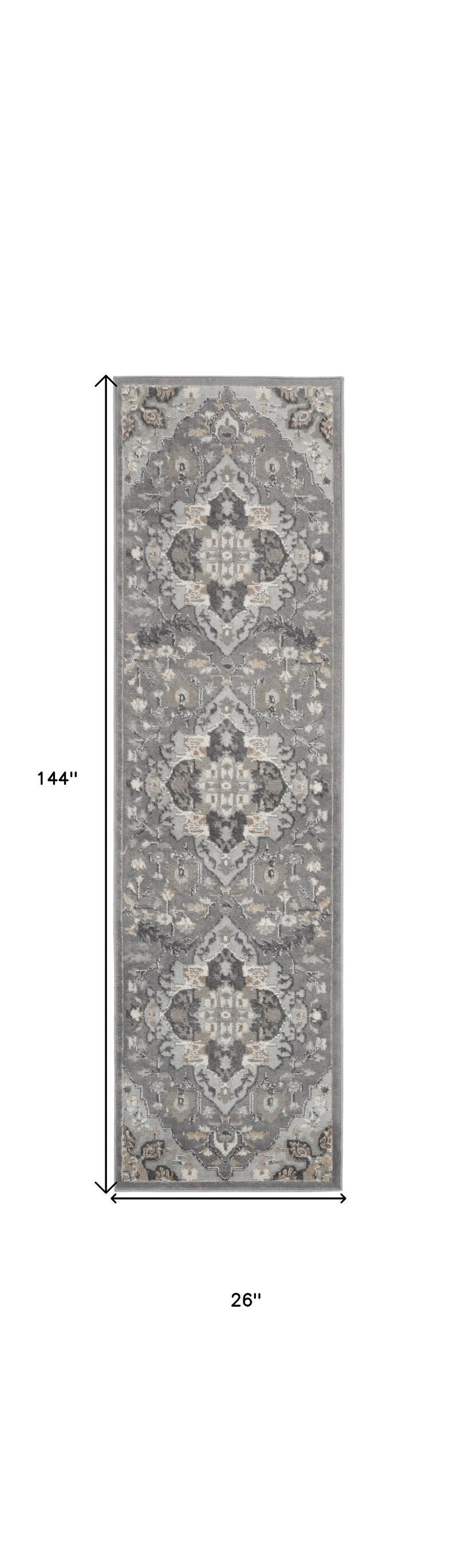 HomeRoots Floral Non Skid Runner Rug image number 2