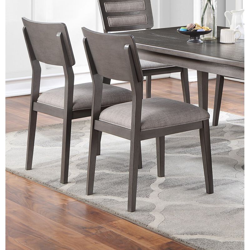 Beautiful Unique Set of 2 Side Chairs Dark Brown Finish Kitchen Dining Room Furniture Ladder back Design Chairs Cushion Upholstered