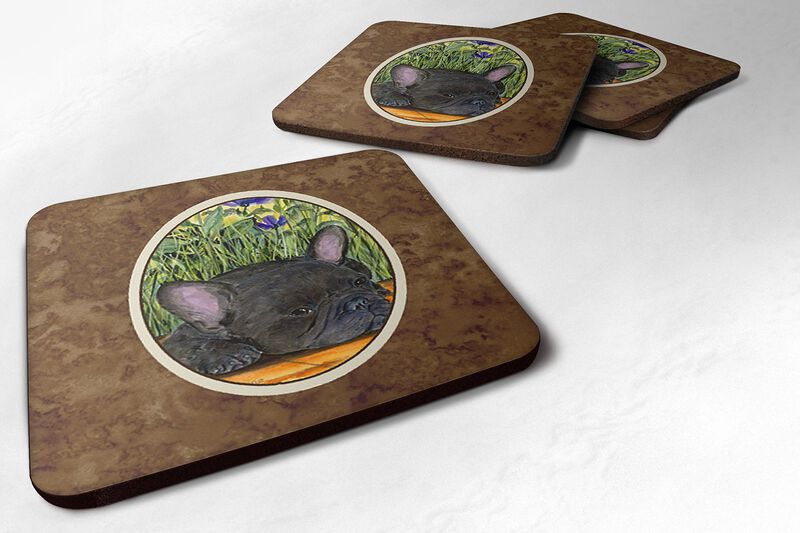 Caroline's Treasures SS8674FC French Bulldog Foam Coasters (Set of 4), 3.5 H x 3.5 W, Multicolor image number 0