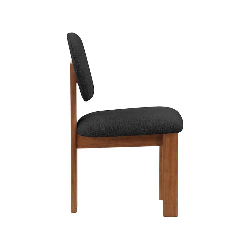 Meridian Furniture Napa Black Boucle Fabric Dining Chair, Set of 2