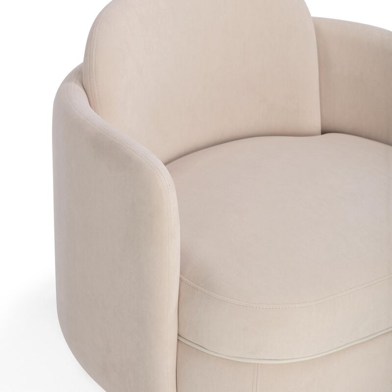 Casafoyer Wolfie Light Velvet Swivel Chair image number 4