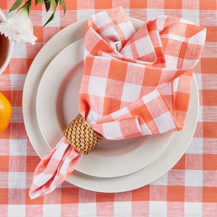 Linen Dinner Napkins - Morgan Check