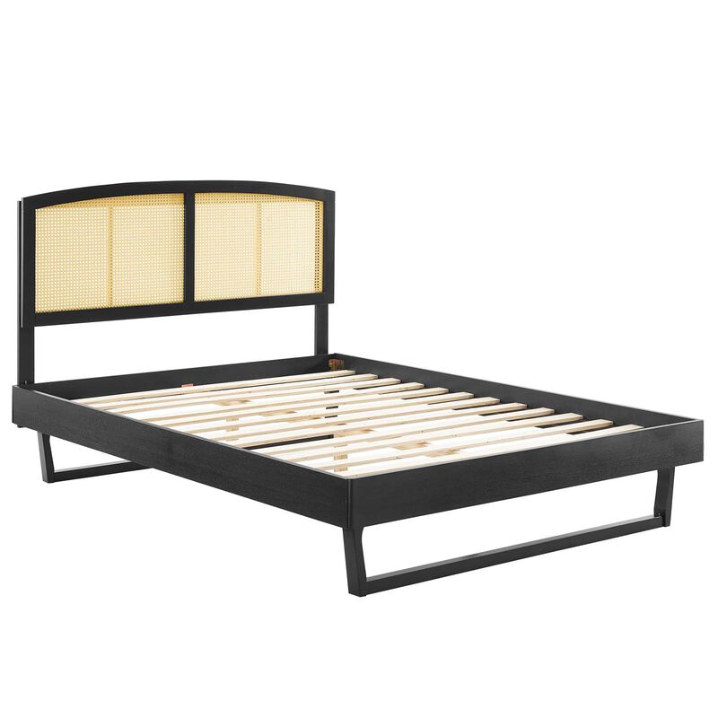 Modway - Sierra Cane and Wood Full Platform Bed with Angular Legs image number 2