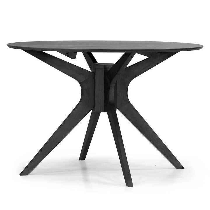 Glamour Home Blair Black Round Wood Dining Table with Tripod Style Base