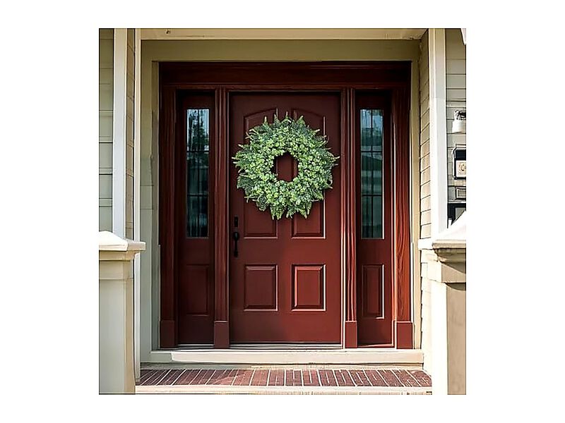 26 Eucalyptus Boston Ferns Wreath Front Door Large Artificial Greenery Outdoor image number 2
