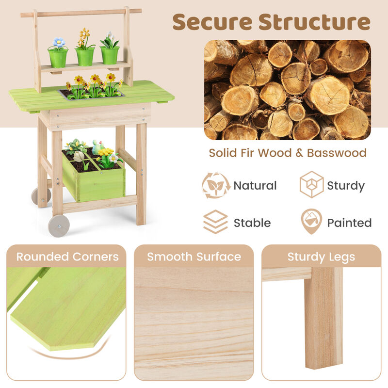 Kids Outdoor Play Kitchen with Removable Pots and Storage image number 6