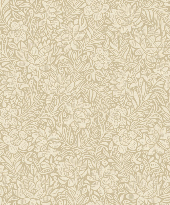 Zahara Wheat Floral Wallpaper