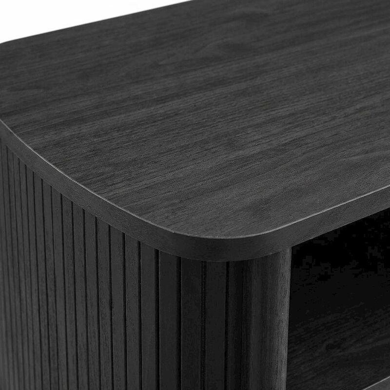 Nightstand with Open Storage in Black, for Bedroom Living Space image number 4