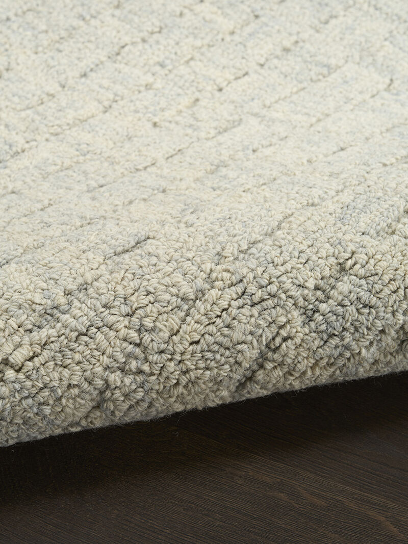 Pure Grids PGR01 Light Blue 2'3" x 7'6" Rug image number 3