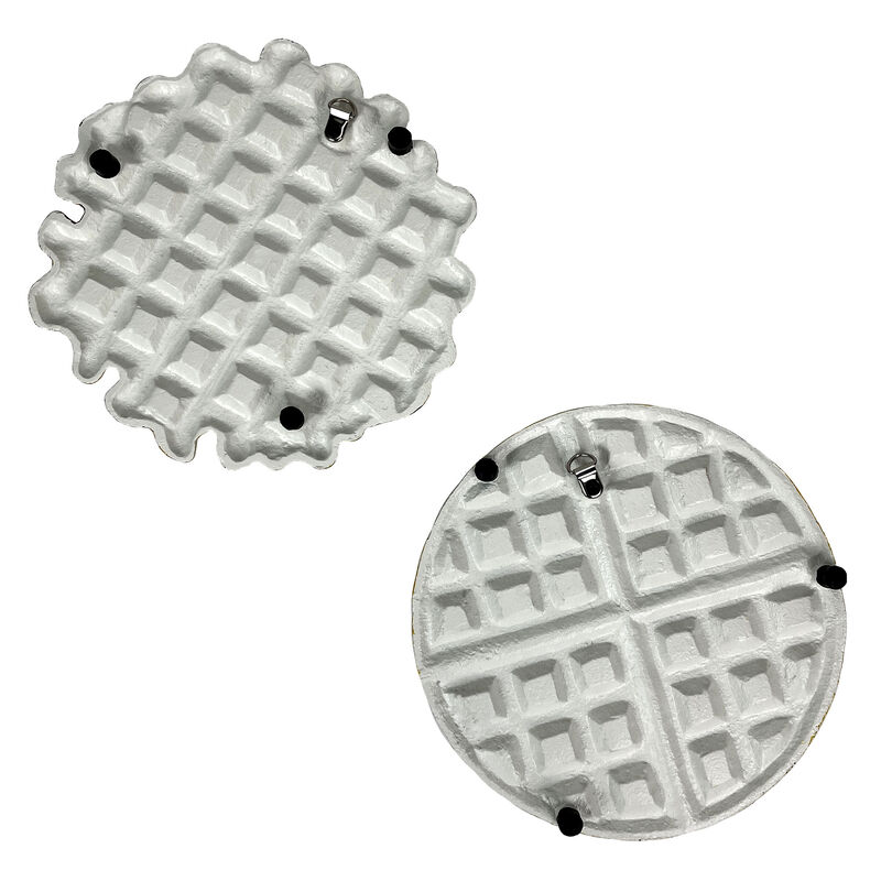 Set of 2 Cast Iron Waffle Trivets Plaques Kitchen Decor Zeckos image number 3