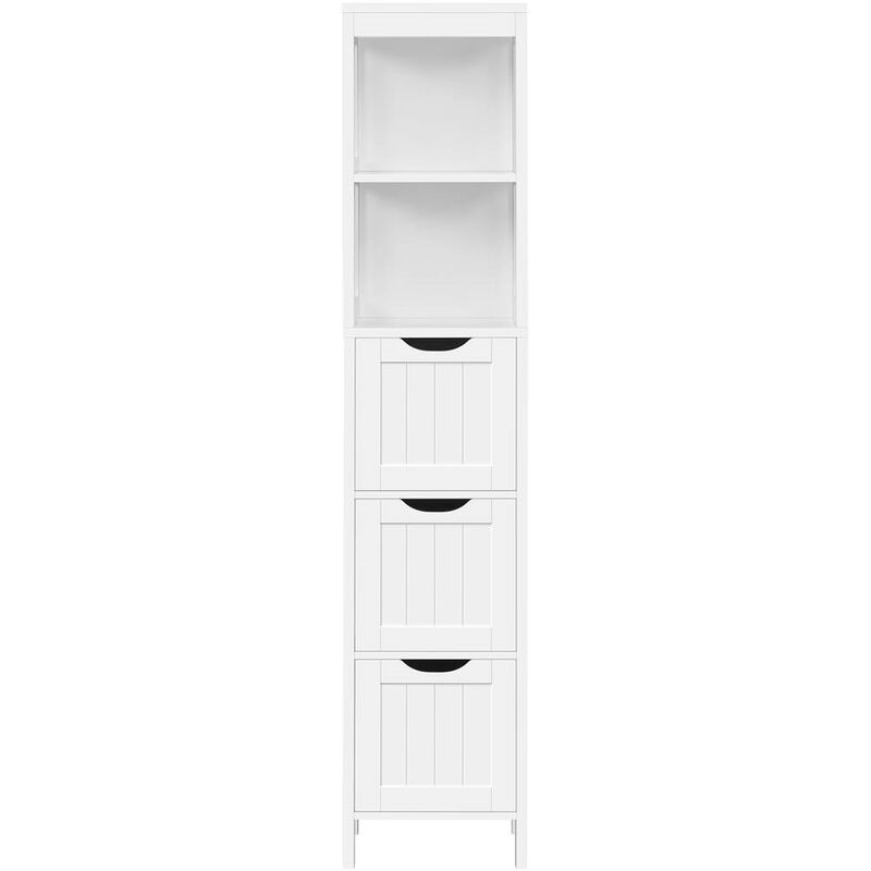 Vertical Bathroom Storage Cabinet Tower with 3 Drawers and 2 Shelves