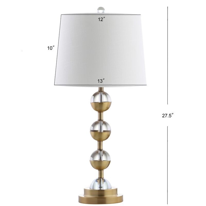 Avery 27.5" Crystal LED Table Lamp, Clear/Brass Gold (Set of 2)