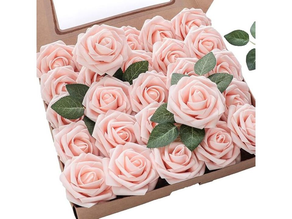 25 Piece Artificial Rose Flower Stems Wedding Centerpiece Decor