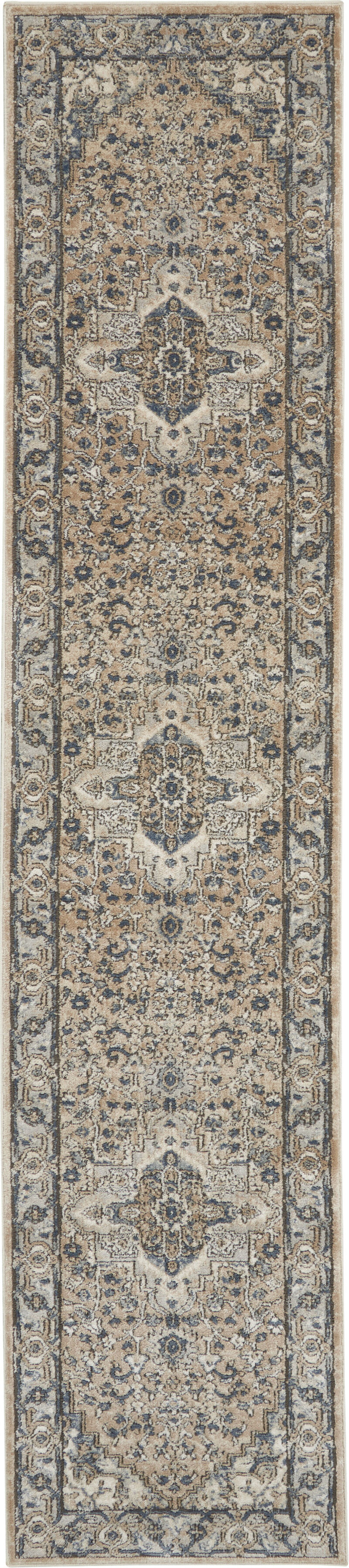 Quarry QUA05 Beige/Gray 2'2" x 16' Rug image number 0