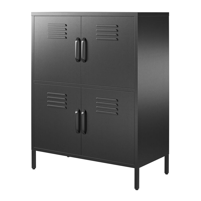 Shadwick 4 Door Metal Locker Style Accent Storage Cabinet