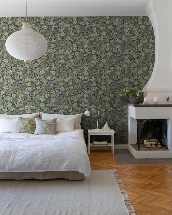 Vine Green Woodland Fruits Wallpaper (Set of 2)