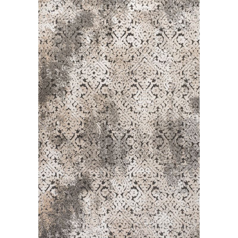Duenas High-Low Shabby Damask Area Rug