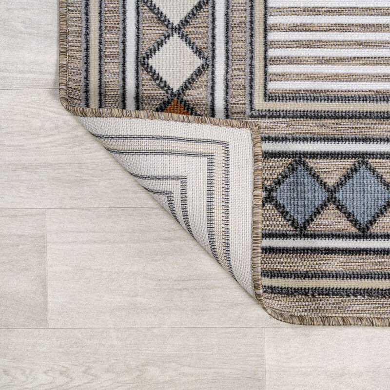 Sebastian High-Low Modern Diamond Border Area Rug