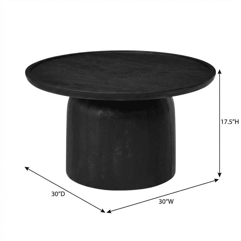 Round Wood Coffee Table with 17.5-inch Height and 30-inch Diameter image number 2