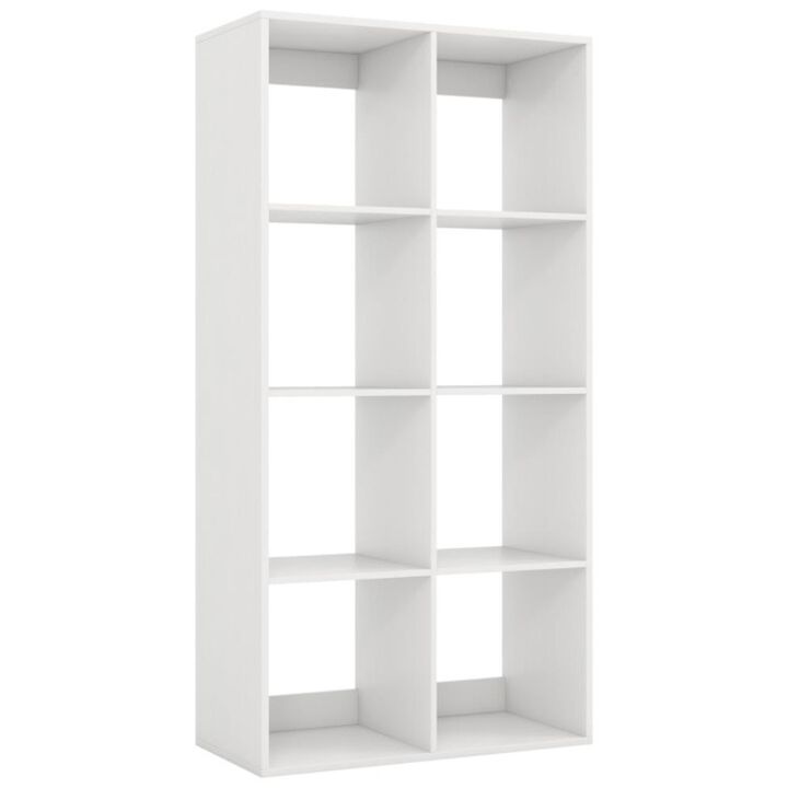 Hivvago 8 Cube Bookshelf with Back Guardrail for Living Room Bedroom