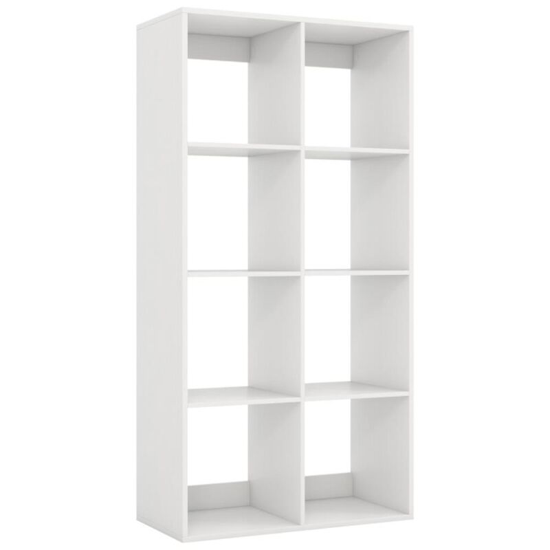 Hivvago 8 Cube Bookshelf with Back Guardrail for Living Room Bedroom